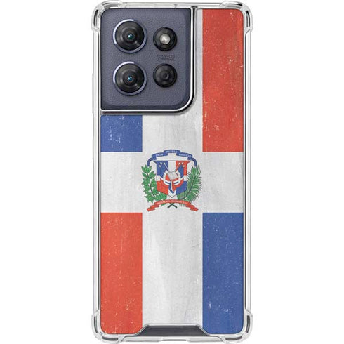 Dominican Republic Flag Distressed Moto G Power 5G (2025) Clear Case