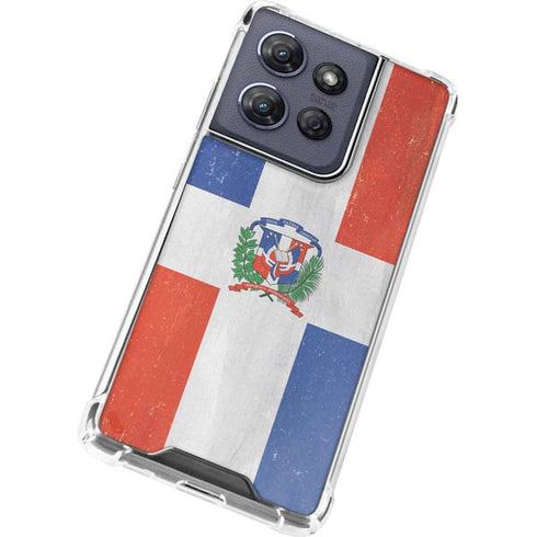 Dominican Republic Flag Distressed Moto G Power 5G (2025) Clear Case