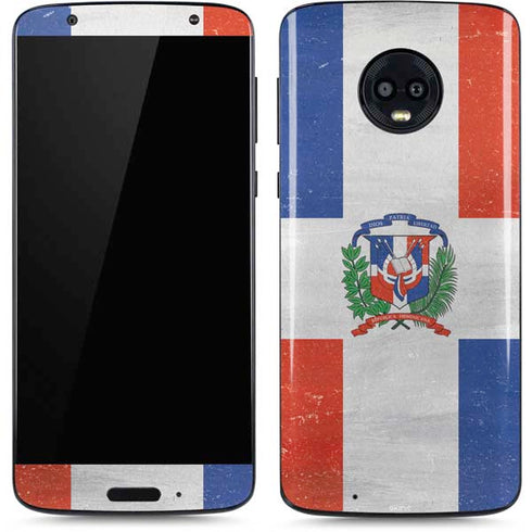 Dominican Republic Flag Distressed Moto G6 Skin