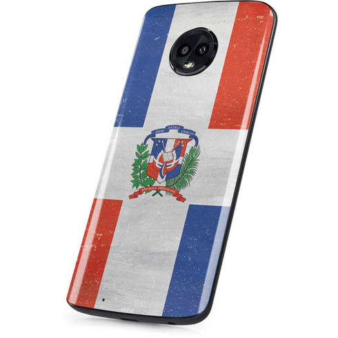 Dominican Republic Flag Distressed Moto G6 Skin
