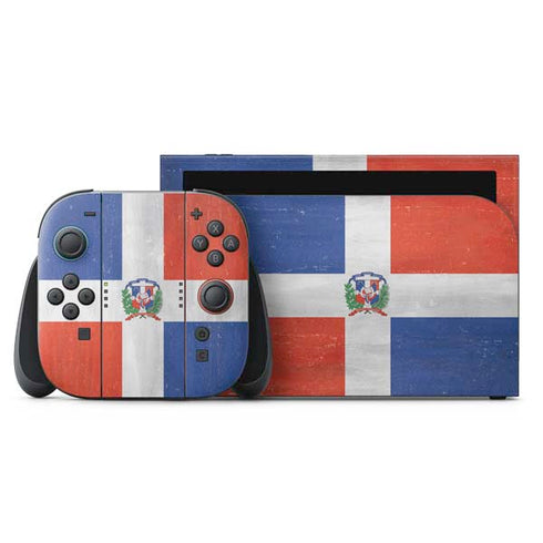 Dominican Republic Flag Distressed Nintendo Switch 2 (2025) with Joy-Con Skin