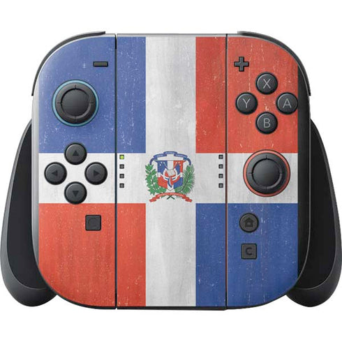 Dominican Republic Flag Distressed Nintendo Switch 2 (2025) with Joy-Con Skin
