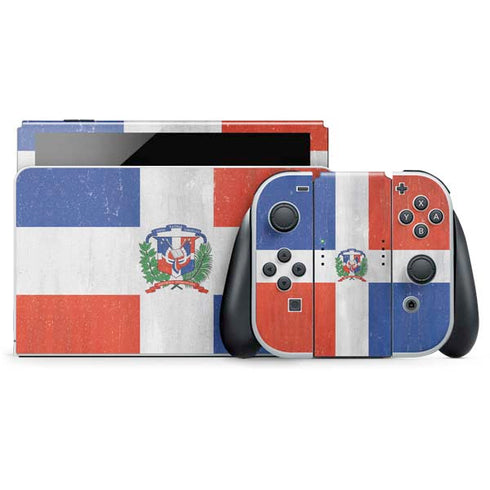 Dominican Republic Flag Distressed Nintendo Skins