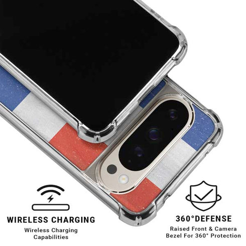 Dominican Republic Flag Distressed Pixel 9/9 Pro Clear Case