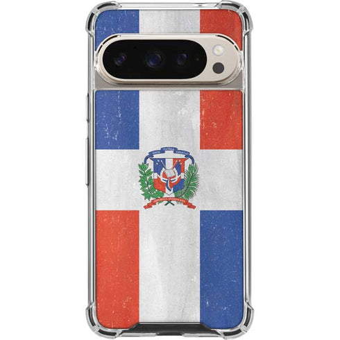 Dominican Republic Flag Distressed Pixel 9 Pro XL Clear Case
