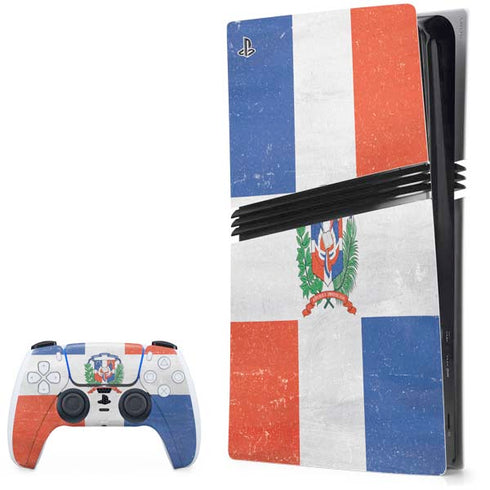 Dominican Republic Flag Distressed PlayStation PS5 Skins