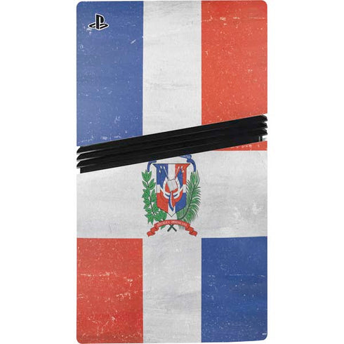 Dominican Republic Flag Distressed PS5 Pro Console Skin