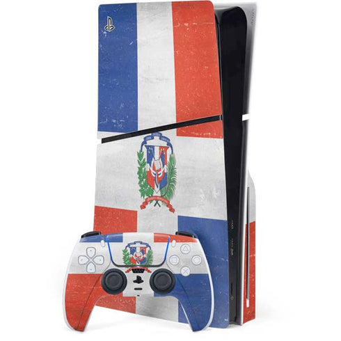 Dominican Republic Flag Distressed PlayStation PS5 Skins
