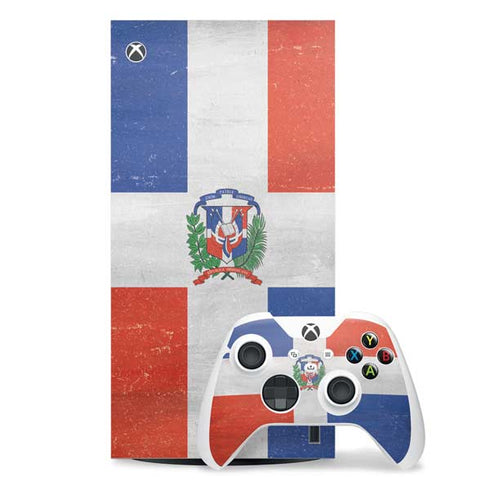 Dominican Republic Flag Distressed Xbox Series X Skins