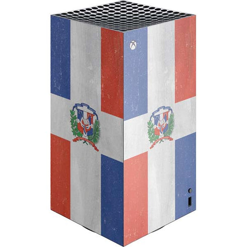 Dominican Republic Flag Distressed XBox Series X Digital Edition Console Skin