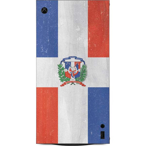 Dominican Republic Flag Distressed XBox Series X Digital Edition Console Skin