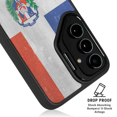 Dominican Republic Flag Faded Galaxy S24 Kickstand Case