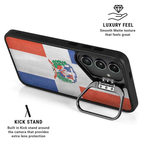 Dominican Republic Flag Faded Galaxy S25 Plus Kickstand Case