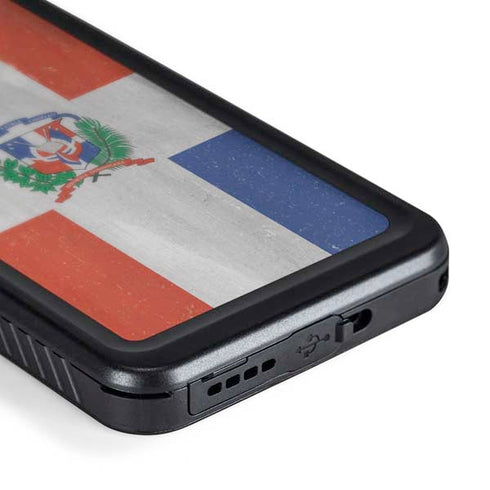 Dominican Republic Flag Faded Galaxy S24 Plus Waterproof Case