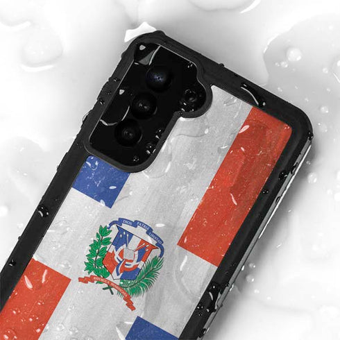 Dominican Republic Flag Faded Galaxy S24 Plus Waterproof Case
