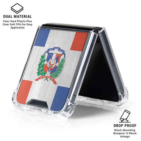 Dominican Republic Flag Faded Galaxy Z Flip6 Clear Case