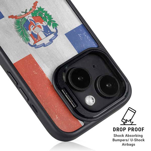 Dominican Republic Flag Faded iPhone 14 Kickstand Case