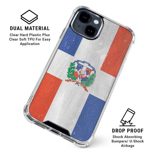 Dominican Republic Flag Faded iPhone 15 Clear Case