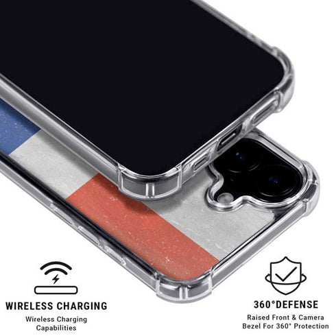 Dominican Republic Flag Faded iPhone 16 Clear Case