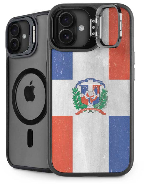 Dominican Republic Flag Faded iPhone 16 Plus Kickstand Case