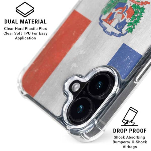 Dominican Republic Flag Faded iPhone 16 Plus MagSafe Case