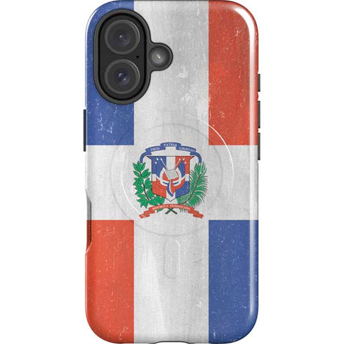 Dominican Republic Flag Faded iPhone 16 Plus Magsafe Impact Case