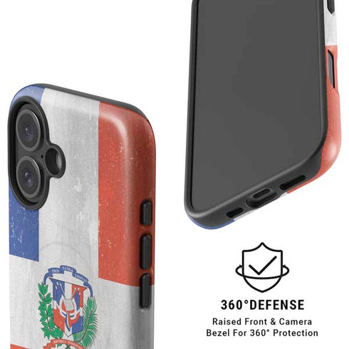 Dominican Republic Flag Faded iPhone 16 Plus Magsafe Impact Case