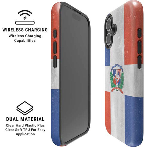 Dominican Republic Flag Faded iPhone 16 Plus Magsafe Impact Case