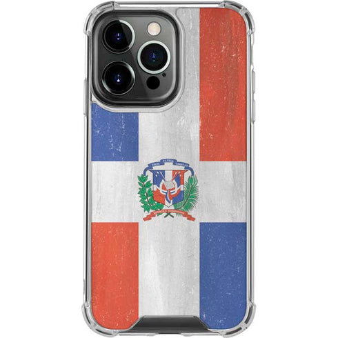 Dominican Republic Flag Faded iPhone 16 Pro Clear Case