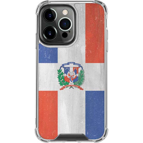 Dominican Republic Flag Faded iPhone 16 Pro Max Clear Case