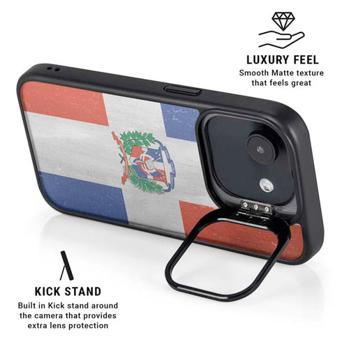 Dominican Republic Flag Faded iPhone 16e Kickstand Case