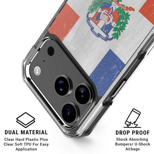 Dominican Republic Flag Faded iPhone 18 Pro Clear Case