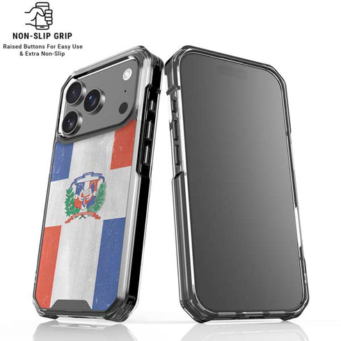 Dominican Republic Flag Faded iPhone 18 Pro Clear Case