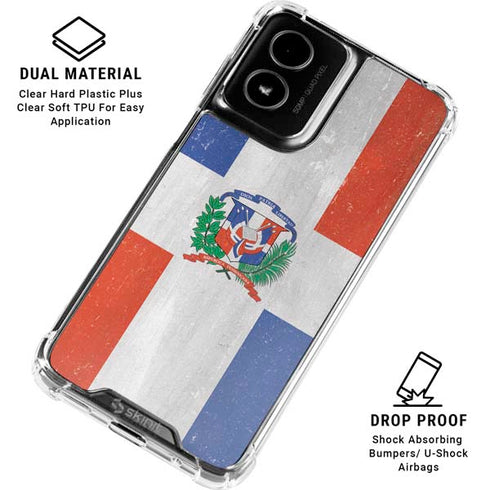 Dominican Republic Flag Faded Moto G Power 5G (2024) Clear Case