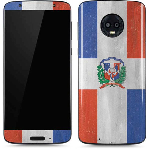 Dominican Republic Flag Faded Moto G6 Skin