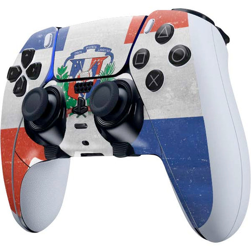 Dominican Republic Flag Faded PS5 DualSense Edge Pro Controller Skin