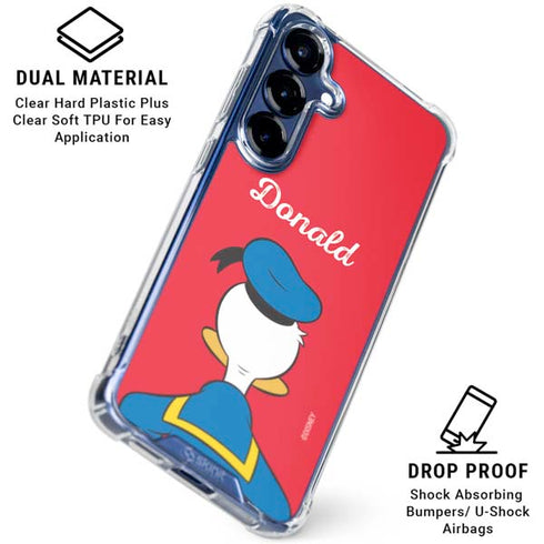 Disney Friends Donald Duck Backwards Galaxy S25 Clear Case