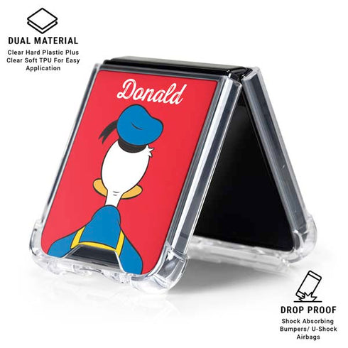 Disney Friends Donald Duck Backwards Galaxy Z Flip6 Clear Case