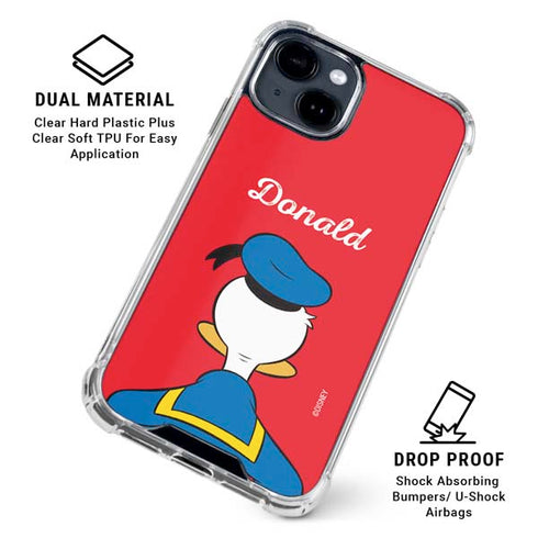 Disney Friends Donald Duck Backwards iPhone 15 Clear Case