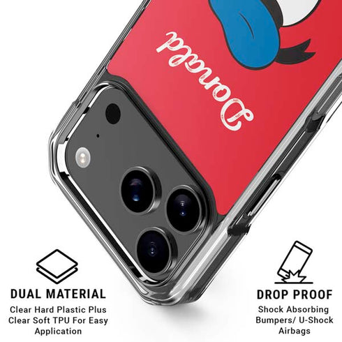 Disney Friends Donald Duck Backwards iPhone 18 Pro Clear Case