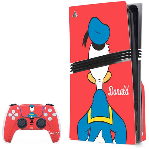 Disney Friends Donald Duck Backwards PS5 Pro Disk Bundle Skin