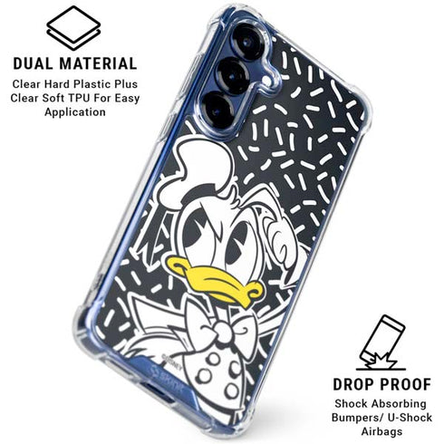 Disney Friends Donald Duck Thinking Galaxy S25 Plus Clear Case