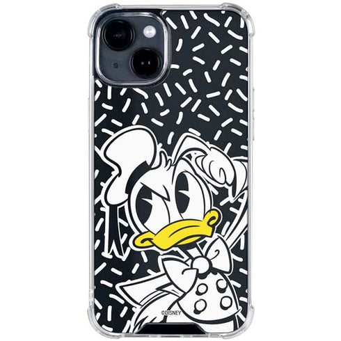 Disney Friends Donald Duck Thinking iPhone 15 Clear Case