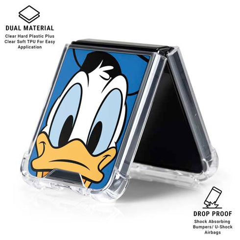 Disney Friends Donald Duck Up Close Galaxy Z Flip6 Clear Case