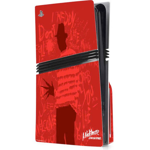 Nightmare on Elm Street Dont Fall Asleep PS5 Pro Disk Console Skin