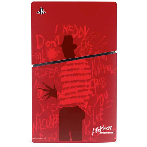 Nightmare on Elm Street Dont Fall Asleep PS5 Slim Digital Edition Console Skin