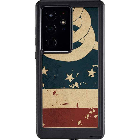 Dont Tread On Me American Flag Galaxy S24 Ultra Waterproof Case