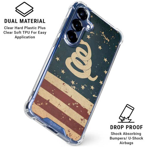 Dont Tread On Me American Flag Galaxy S25 Plus Clear Case