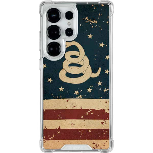 Dont Tread On Me American Flag Galaxy S25 Ultra Clear Case