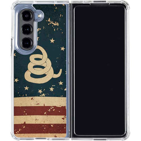 Dont Tread On Me American Flag Galaxy Z Fold5 5G Clear Case